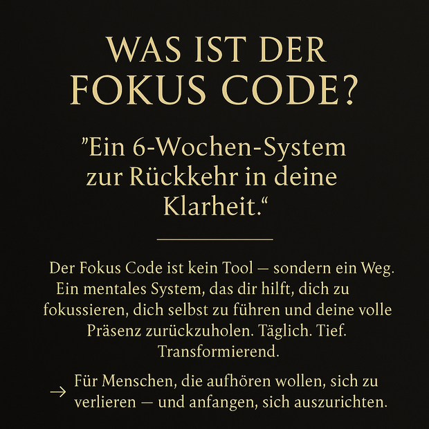 Der Fokus Code | Deine 6 Wochen Transformation